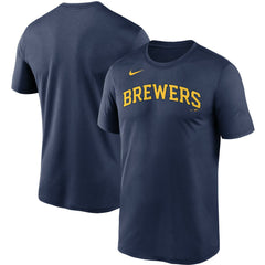 Milwaukee Brewers Wordmark Legend Performance T-Shirt - Navy | Nike