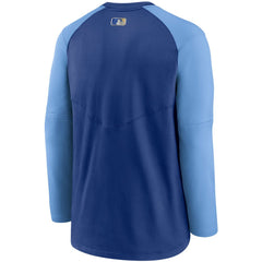 Kansas City Royals Authentic Collection Pregame Performance Raglan Pullover Sweatshirt - Royal/Light Blue | Nike