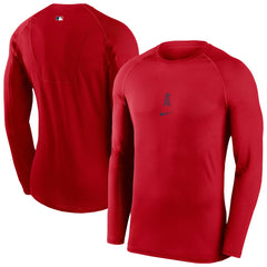 Los Angeles Angels Authentic Collection Raglan Long Sleeve T-Shirt - Red | Nike