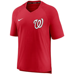 Washington Nationals Authentic Collection Pregame Performance V-Neck T-Shirt - Red | Nike