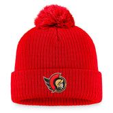Ottawa Senators Fanatics Core Primary Logo Cuffed Knit Hat with Pom