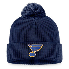 St. Louis Blues Fanatics Primary Logo Cuffed Knit Hat with Pom