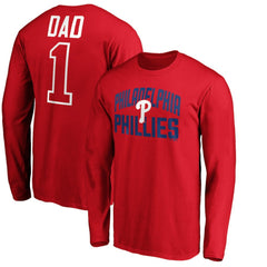 Philadelphia Phillies Father's Day #1 Dad Long Sleeve T-Shirt - Red