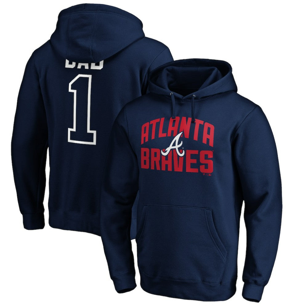 Atlanta Braves Father's Day #1 Dad Pullover Hoodie - Navy