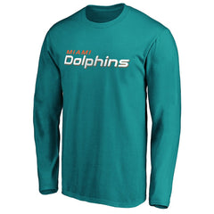 NFL Miami Dolphins #1 Dad Long Sleeve Team Logo T-Shirt