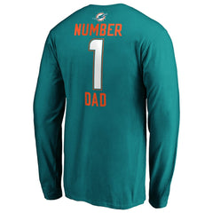NFL Miami Dolphins #1 Dad Long Sleeve Team Logo T-Shirt