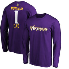 NFL Minnesota Vikings #1 Dad Long Sleeve Team Logo T-Shirt