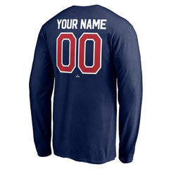 Atlanta Braves Personalized Winning Streak Name & Number Long Sleeve T-Shirt - Navy