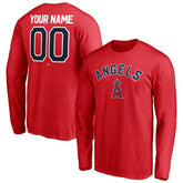 Los Angeles Angels Personalized Winning Streak Name & Number Long Sleeve T-Shirt - Red