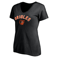 Baltimore Orioles Women's Personalized Winning Streak Name & Number V-Neck T-Shirt - Black