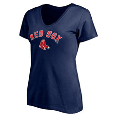 Boston Red Sox Women's Personalized Winning Streak Name & Number V-Neck T-Shirt - Navy