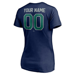 Seattle Mariners Women's Personalized Winning Streak Name & Number V-Neck T-Shirt - Navy