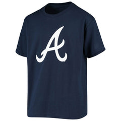 Atlanta Braves Stitches Youth Team Logo T-Shirt - Navy