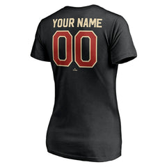 Houston Astros Women's Cooperstown Winning Streak Alternate Personalized Name & Number V-Neck T-Shirt - Black