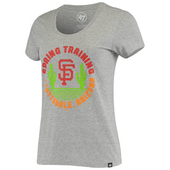 San Francisco Giants Women's Spring Training Cactus Circle Scoop Neck T-Shirt - Heathered Gray | 47 brand