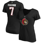 Brady Tkachuk Ottawa Senators Fanatics Women's Authentic Stack Name & Number V-Neck T-Shirt