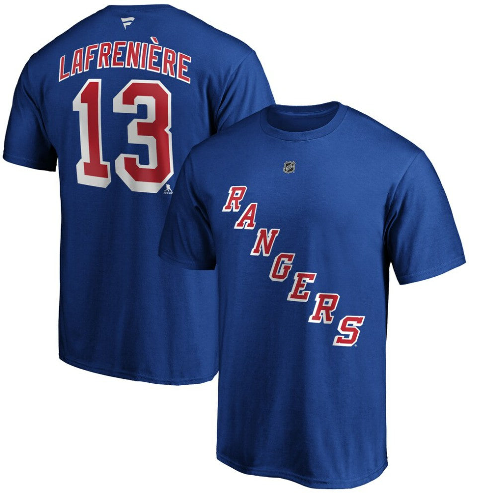 Alexis Lafrenière New York Rangers Fanatics Authentic Stack Name & Number T-Shirt