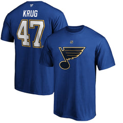 Torey Krug St. Louis Blues Fanatics Authentic Stack Name & Number T-Shirt