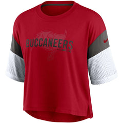NFL Tampa Bay Buccaneers Women's Nickname Tri-Blend Performance Crop Top
