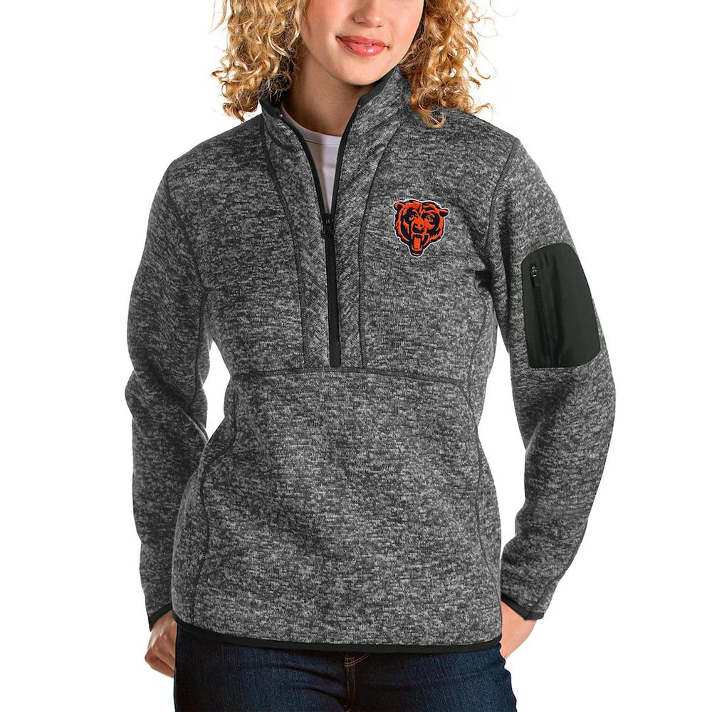 NFL Chicago Bears Antigua Women's Bear Head Fortune Half-Zip Pullover Jacket