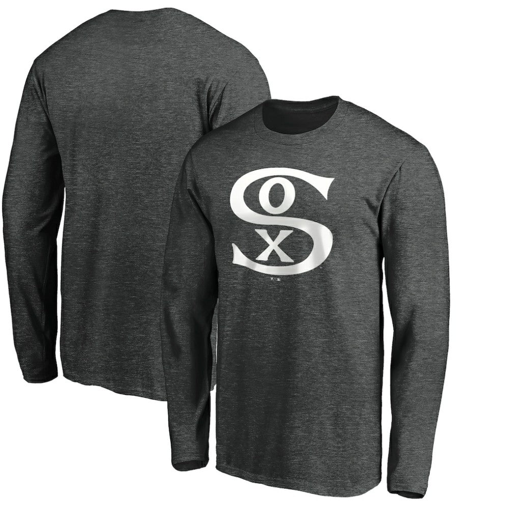 Chicago White Sox Cooperstown Collection Huntington Logo Long Sleeve T-Shirt - Charcoal