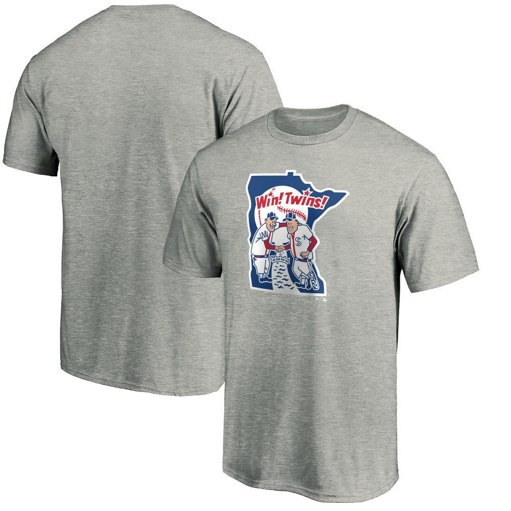 Minnesota Twins Cooperstown Collection Huntington Logo T-Shirt - Heathered Gray