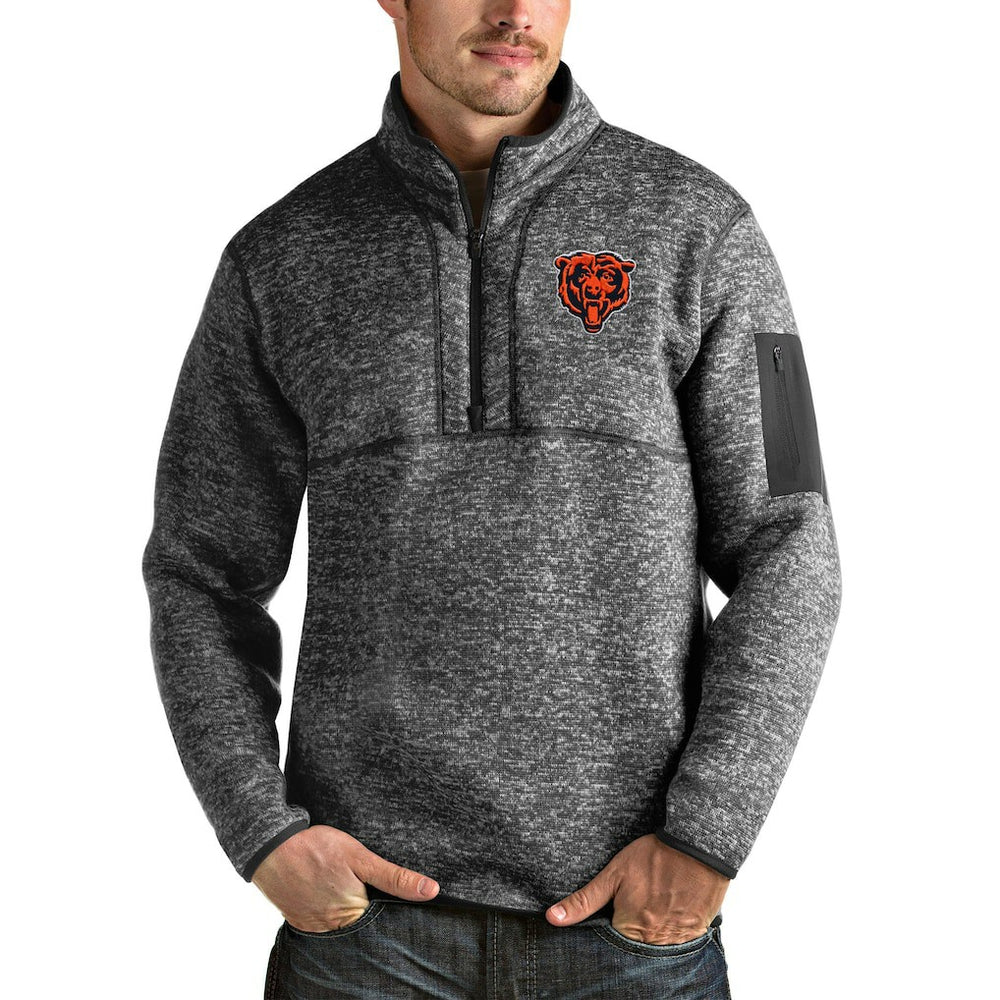 NFL Chicago Bears Antigua Bear Head Fortune Quarter-Zip Pullover Jacket