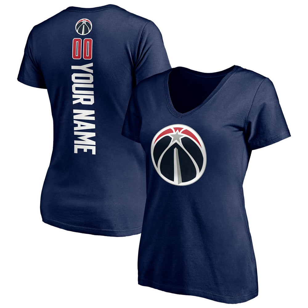 Washington Wizards Women's Playmaker Personalized Name & Number V-Neck T-Shirt - Navy for sale