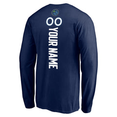 Minnesota Timberwolves Playmaker Personalized Name & Number Long Sleeve T-Shirt - Navy sale
