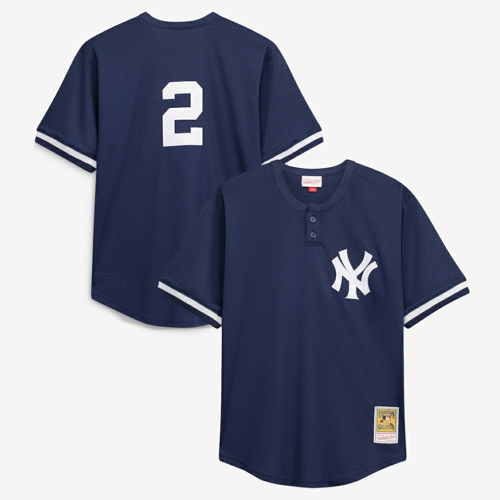 Derek Jeter New York Yankees Big & Tall Batting Practice Replica Player Jersey - Navy | Mitchell & Ness