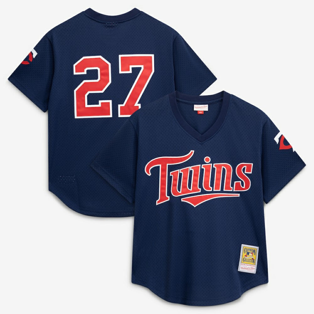 David Ortiz Minnesota Twins 2002 Cooperstown Collection Mesh Batting Practice Jersey - Navy | Mitchell & Ness