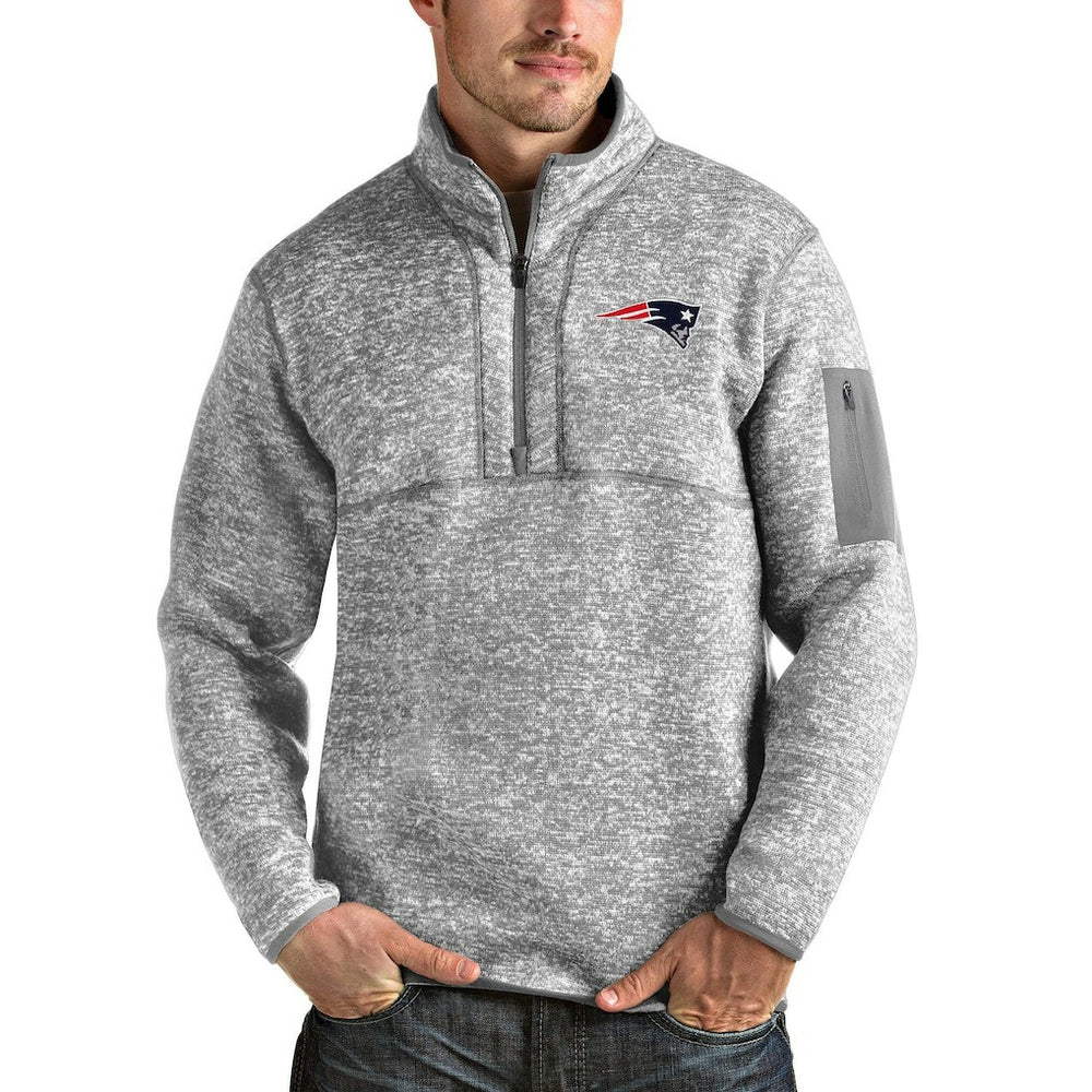 NFL New England Patriots Antigua Team Logo Fortune Quarter-Zip Pullover Jacket