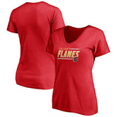 Calgary Flames Fanatics Women's Plus Size Mascot In Bounds V-Neck T-Shirt