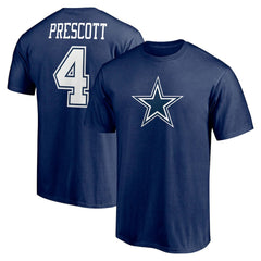 NFL Dallas Cowboys Dak Prescott Player Icon Name & Number T-Shirt