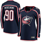 Elvis Merzlikins Columbus Blue Jackets Fanatics Women's Home Breakaway Jersey