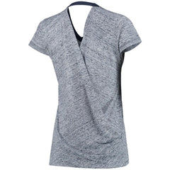 Detroit Tigers Touch Women's Hail Mary V-Neck Back Wrap T-Shirt - Navy