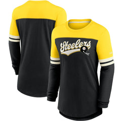 NFL Pittsburgh Steelers Women's Retro Script Performance Tri-Blend Long Sleeve T-Shirt