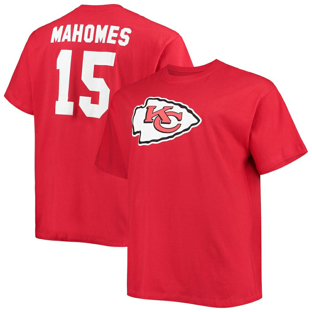 NFL Kansas City Chiefs Patrick Mahomes Big & Tall Player Name & Number T-Shirt