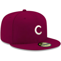 Chicago Cubs White Logo 59FIFTY Fitted Hat - Cardinal | New Era