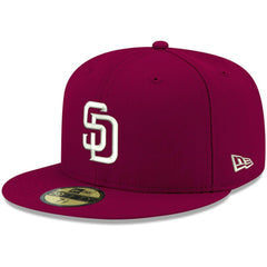 San Diego Padres White Logo 59FIFTY Fitted Hat - Cardinal | New Era