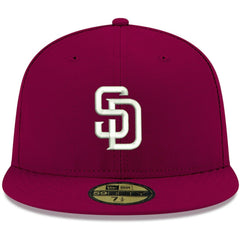 San Diego Padres White Logo 59FIFTY Fitted Hat - Cardinal | New Era