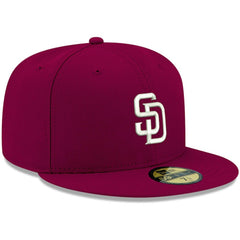 San Diego Padres White Logo 59FIFTY Fitted Hat - Cardinal | New Era