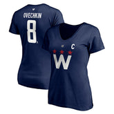 Alexander Ovechkin Washington Capitals Fanatics Women's Authentic Stack Name & Number V-Neck T-Shirt