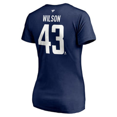 Tom Wilson Washington Capitals Fanatics Women's Authentic Stack Name & Number V-Neck T-Shirt