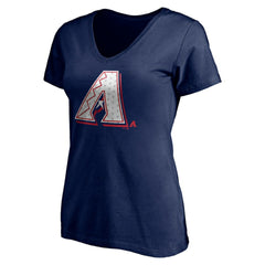 Arizona Diamondbacks Women's Red White and Team V-Neck T-Shirt - Navy