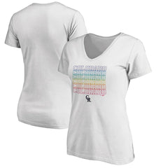 Colorado Rockies Women's City Pride V-Neck T-Shirt - White
