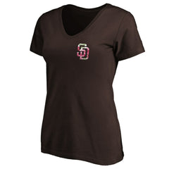 San Diego Padres Women's Mother's Day V-Neck T-Shirt - Brown