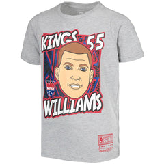 Jason Williams Sacramento Kings Youth Hardwood Classics King of the Court Player T-Shirt - Gray | Mitchell & Ness for sale