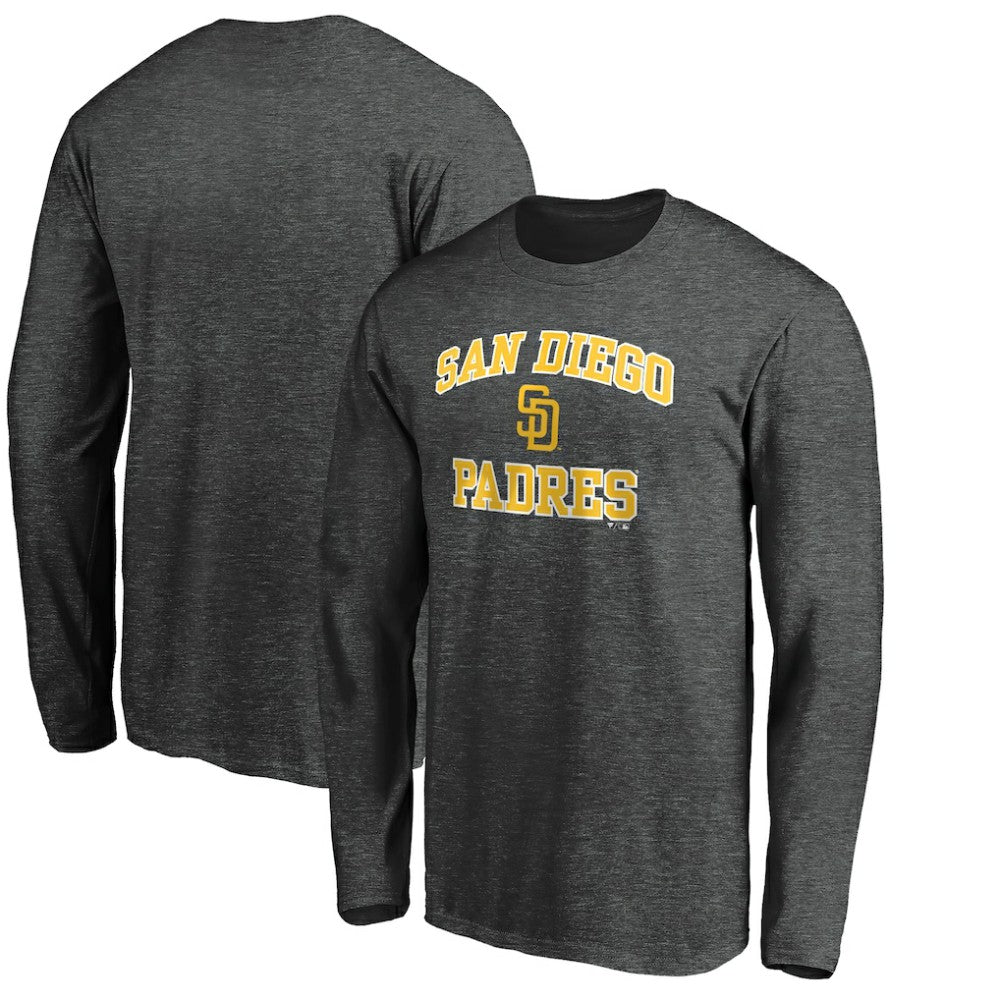 San Diego Padres Heart and Soul Long Sleeve T-Shirt - Charcoal