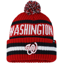Washington Nationals Bering Cuffed Knit Hat with Pom - Red | 47 brand